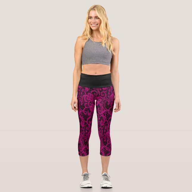 Leggings Capri Bonito Delicada Lace Rosa (Anverso)
