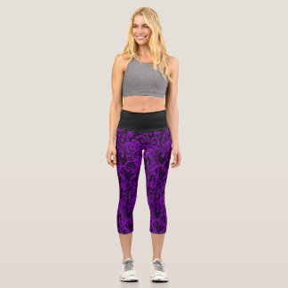 Leggings Capri Bonito Delicada Purple Lace