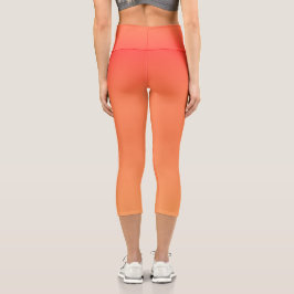 Leggings Capri Bonito Gradiente naranja moderno Naranja de color