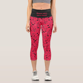 Leggings Capri Bonito | Personalizado | Crimson Red | Impresión f
