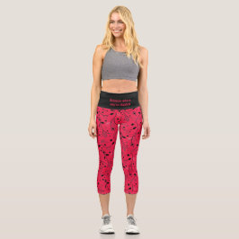 Leggings Capri Bonito | Personalizado | Crimson Red | Impresión f
