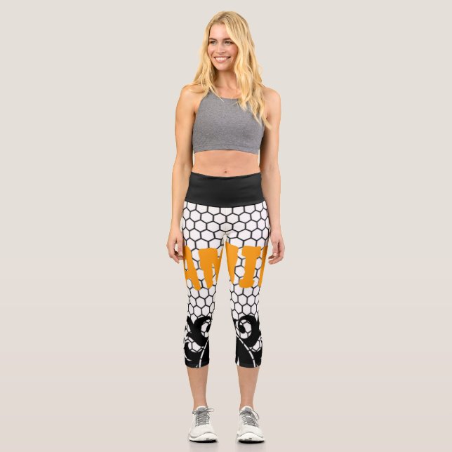 Leggings Capri Borde de encaje | Zazzle_Growshop. (Anverso)