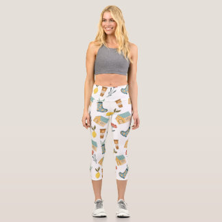 Leggings Capri Botas de jardinería acogedoras de cottage y café l