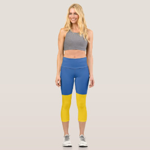 Leggings Capri Botón Bandera de Ucrania