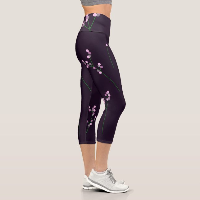 Leggings Capri Bouquet de flores de estilo premium (Derecha)