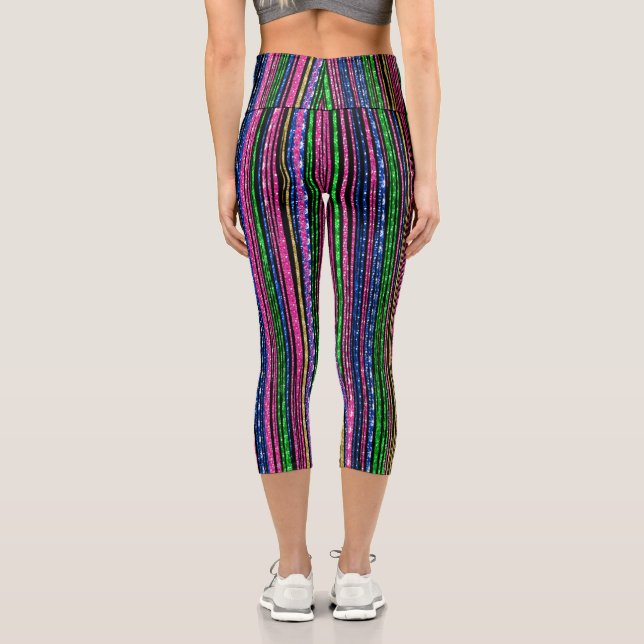 Leggings Capri Brillo y Glam Rayas Brillantes (Reverso )