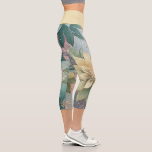 Leggings Capri Brote de flores en el Pastel: Patrón de explosione