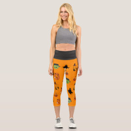 Leggings Capri Bruja espeluznante de Halloween, Casa embrujada, L