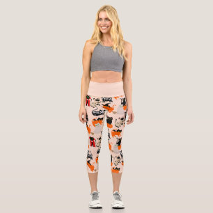 Leggings Capri bruja mami del gato fantasma de halloween