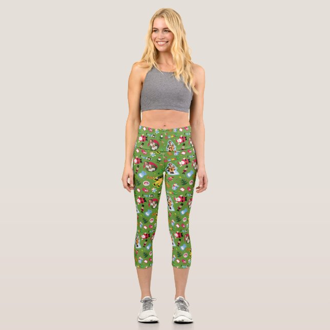 Leggings Capri Buddy the Elf and Navidades Icons Pattern (Anverso)
