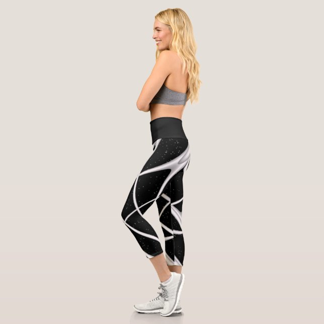 Leggings Capri Bufanda de diseño espacial de galaxia (Izquierda)