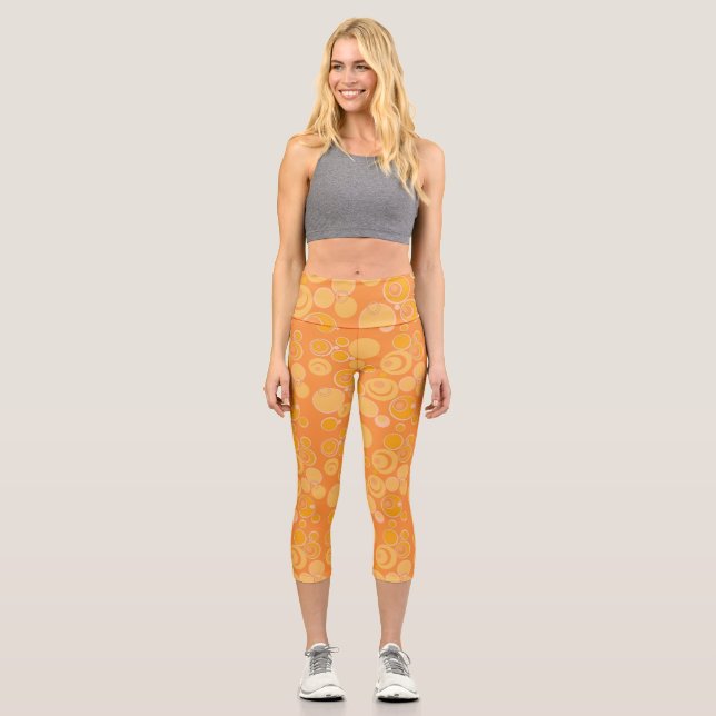 Leggings Capri Burbujas en todas partes Naranja (Anverso)