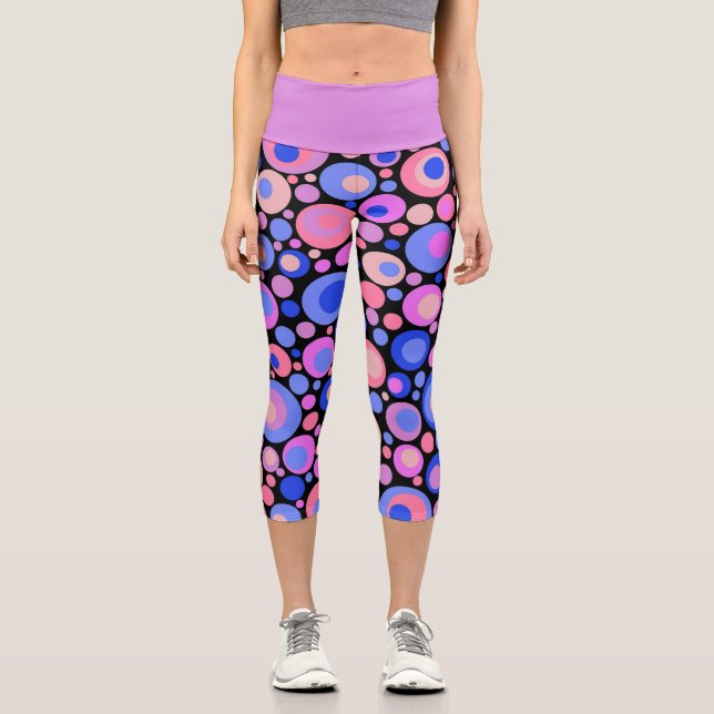 Leggings Capri Burbujas Moradas (Anverso)