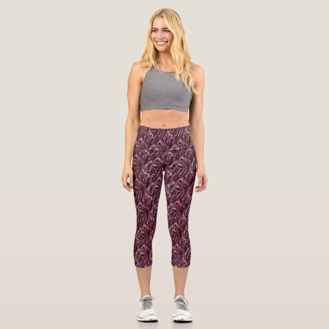 Leggings Capri burdeos cromado (Anverso)