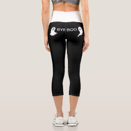 Leggings Capri "Bye Boo" lindos pequeños fantasmas blancos