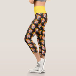 Leggings Capri Cabeza De Fuego Específica Alta Desquiciada Yoga C