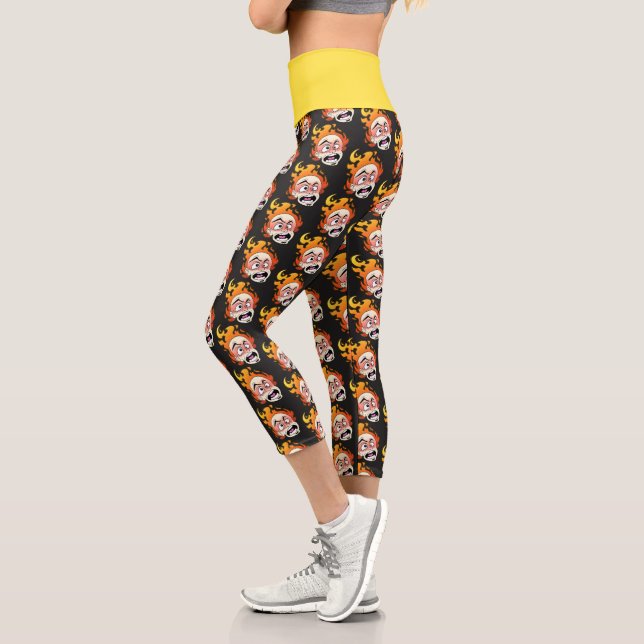 Leggings Capri Cabeza De Fuego Específica Alta Desquiciada Yoga C (Izquierda)