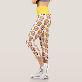 Leggings Capri Cabeza De Fuego Específica Alta Desquiciada Yoga C