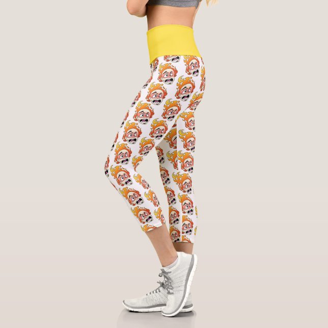 Leggings Capri Cabeza De Fuego Específica Alta Desquiciada Yoga C