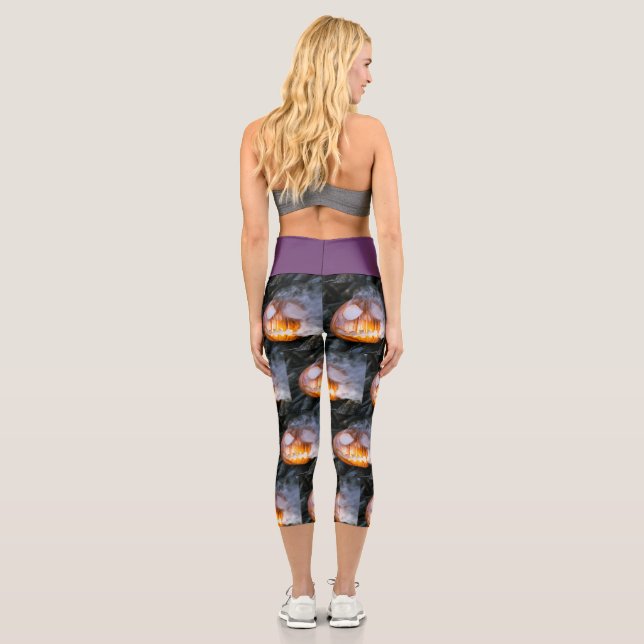 Leggings Capri Cabeza de jinete sin cabeza con cabeza de farol ll (Reverso)