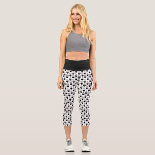 Leggings Capri Cacti Black Line Art High Waiyoga Capris