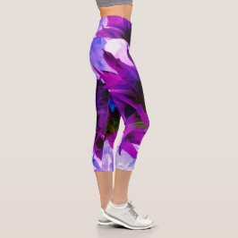 Leggings Capri Cactus Dahlia morado y negro asombroso