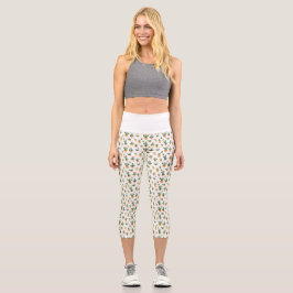 Leggings Capri Cactus pulido en blanco