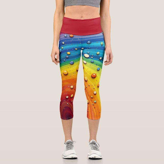 Leggings Capri Caída del Agua Arcoiris (Anverso)