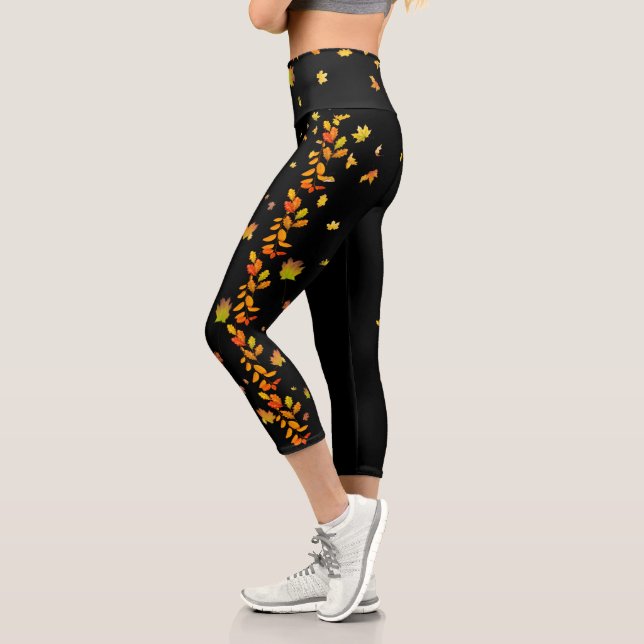 Leggings Capri Caída del otoño deja Capris de alta vaticinación (Izquierda)