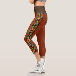 Leggings Capri Calabaza, cosecha otoñal squash