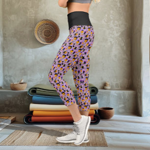 Leggings Capri Calabaza Halloween Candy Gatos Negros