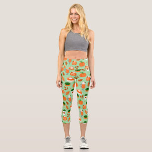 Leggings Capri calabaza spp. café verde pastel