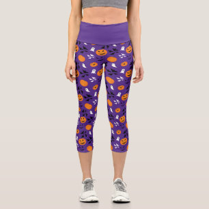 Leggings Capri Calabazas de Halloween fantasmas murciélagos diver