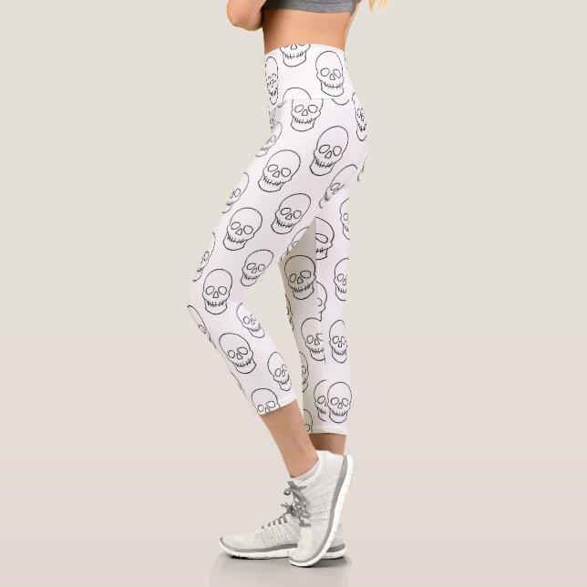 Leggings Capri Calavera - Blanco y negro (Izquierda)