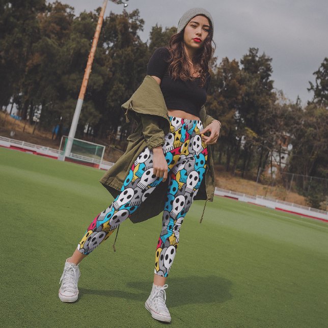 Leggings Capri Calavera colorida (Subido por el creador)