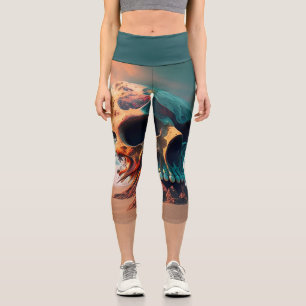 Leggings Capri Calavera en la playa