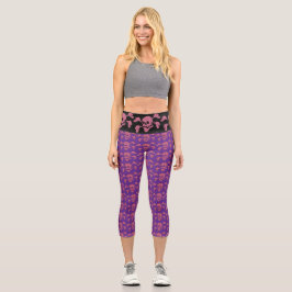 Leggings Capri Calavera y huesos cruzados V2