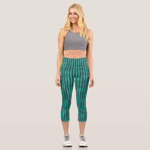 Leggings Capri Calaveras de Turquesa y Diseño de la Serie de Gira