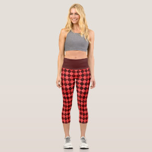 Leggings Capri Calaveras rojas y diseño de la serie girasol 10
