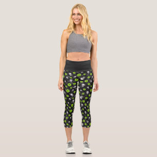 Leggings Capri Calaveras Verdes y Diseño de la Serie Girasoles 10
