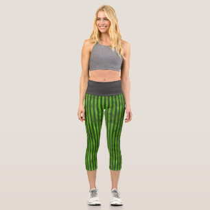 Leggings Capri Calaveras Verdes y Serie de Diseño de Girasoles 11