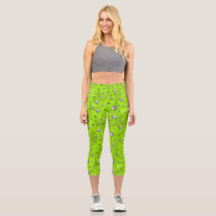 Leggings Capri Calaveras Verdes y Serie de Girasoles Diseño 1