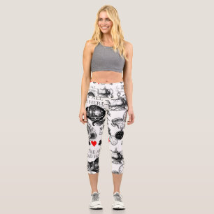 Leggings Capri cáliz clásico del gato cheshire en el arte de wond