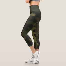 Leggings Capri Camo Terrosoos Verdes Marrones Negro Yoga Moderno