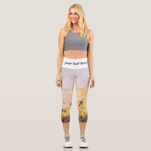 Leggings Capri campo con flores