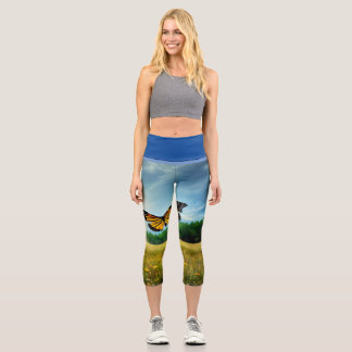Leggings Capri Campo de mariposa