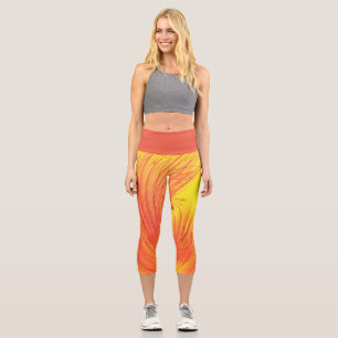 Leggings Capri Campos de fuego dorado