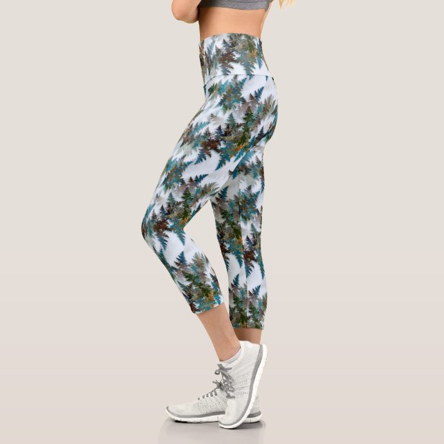 Leggings Capri Camuflaje Ártico Fractal (Izquierda)