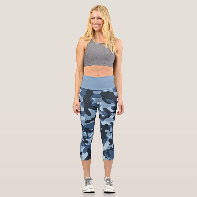 Leggings Capri Camuflaje azul (Anverso)