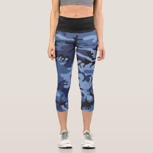 Leggings Capri Camuflaje azul de la marina, ejército, ejército